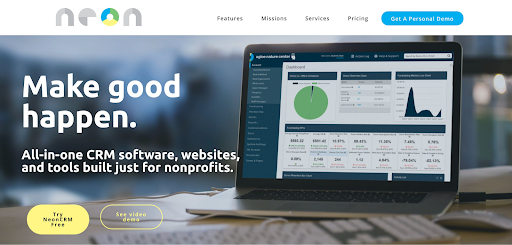Home page for neon crm