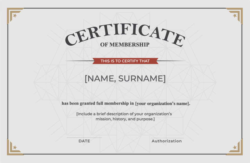 Membership Certificate Templates