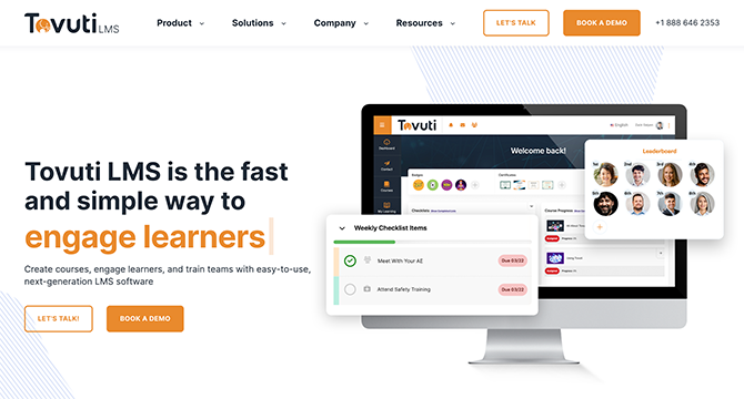 Tovuti provides learning management software that allows you to get creative with your educational content.