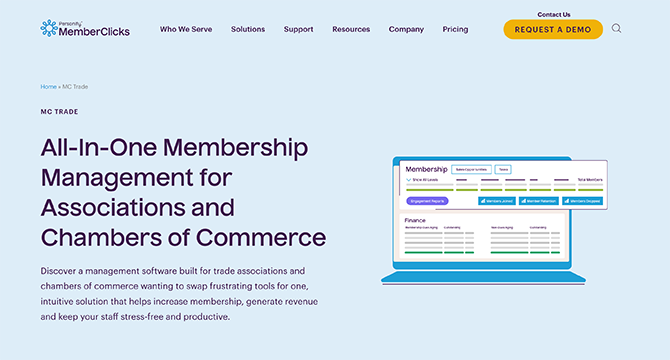 For trade associations and chambers of commerce, MC Trade is an effective membership management software solution to consider.