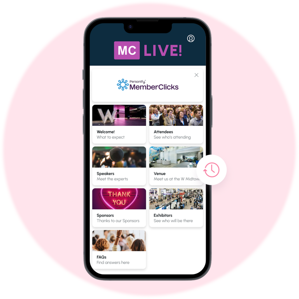 mobile phone showing live events